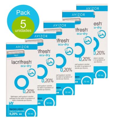 pack de 5 unidades de Avizor Lacrifresh ocu-dry 0,20% 10ml